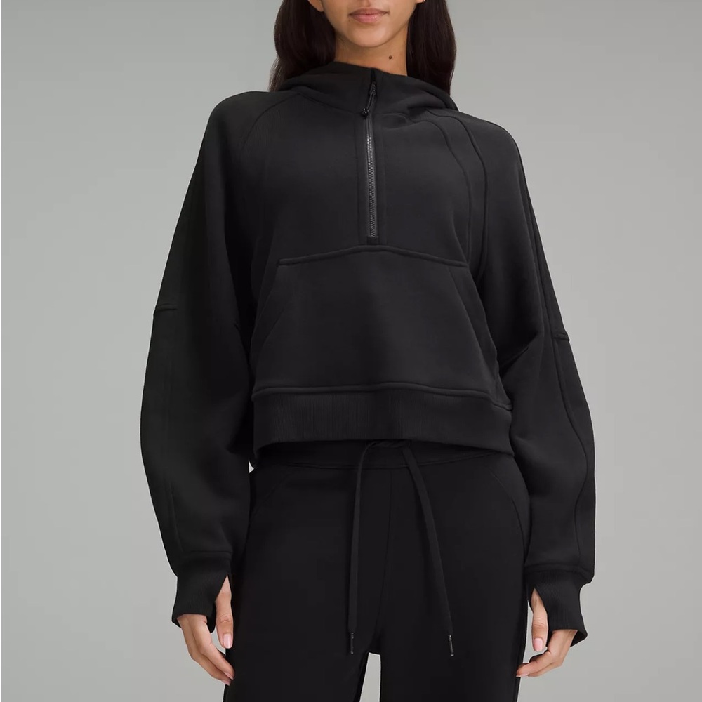 Lululemon Scuba Oversized Funnel Neck half-zip sweatshirt Black XS/S